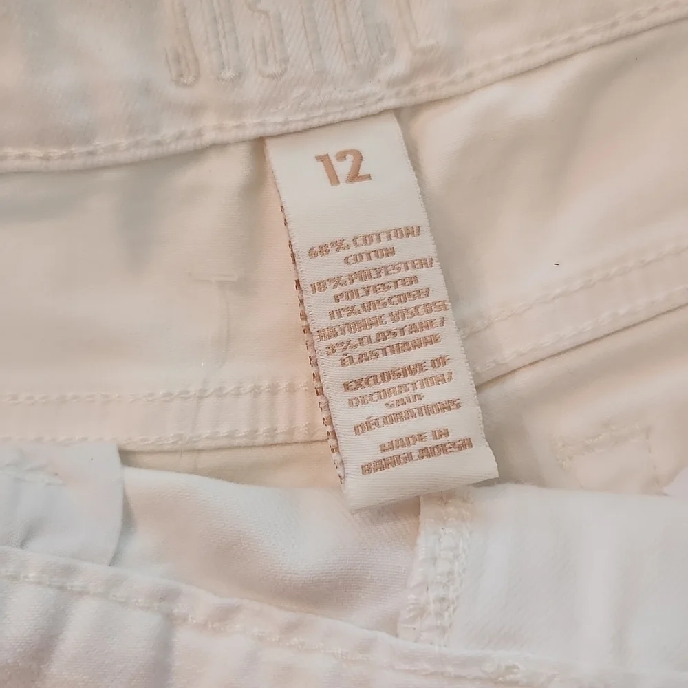 Justice girlfriend high waisted white shorts 12 with distressing new with tags